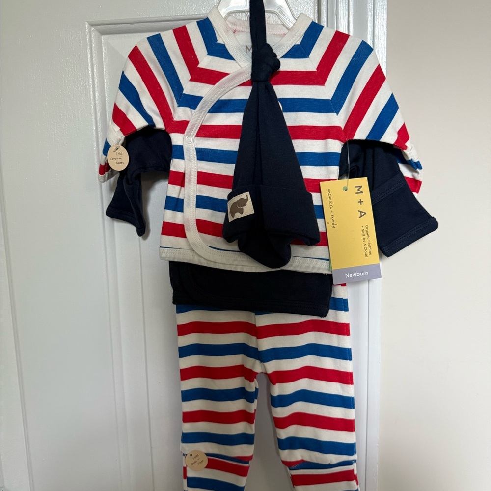 Striped Baby Outfit with Hat